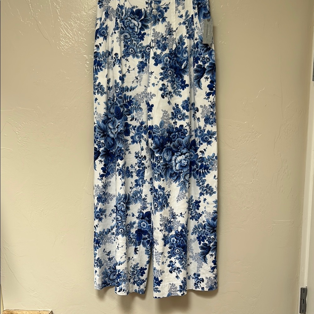 Anthropologie Blue Floral Pants